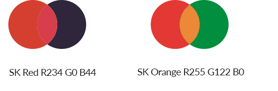 모니터나 영상매체용으로 사용할 SK Red와 SK Orange는 지정된 RGB 이미지(컬러값 아래 참조)